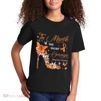 High Heel In March We Wear Orange Multiple Sclerosis Warrior Kids T-Shirt thumb 2