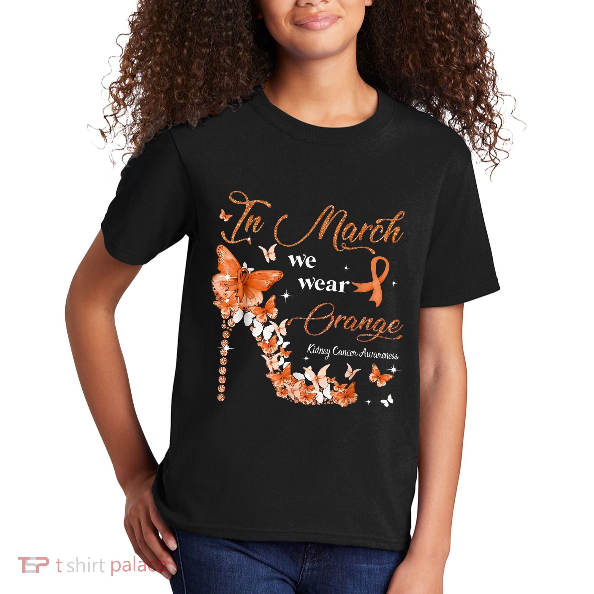 High Heel In March We Wear Orange Multiple Sclerosis Warrior Kids T-Shirt