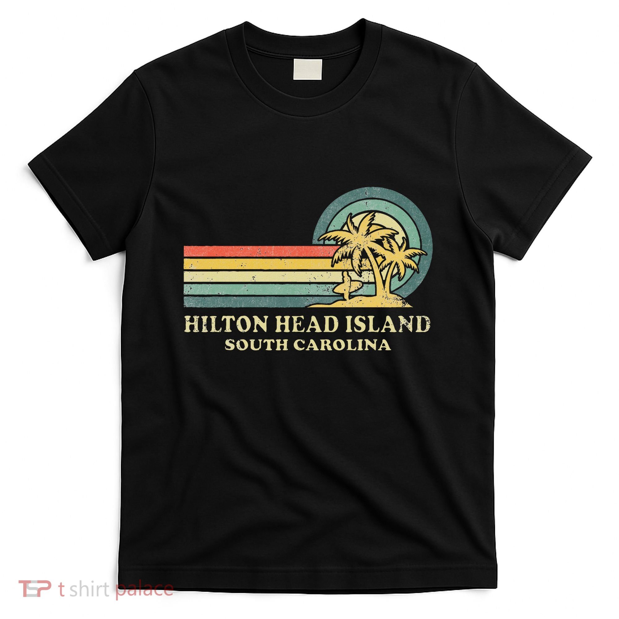 Hilton Head Island South Carolina Vacation Vintage Palm Tree T-Shirt