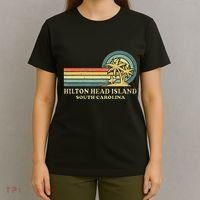 Hilton Head Island South Carolina Vacation Vintage Palm Tree T-Shirt thumb 4