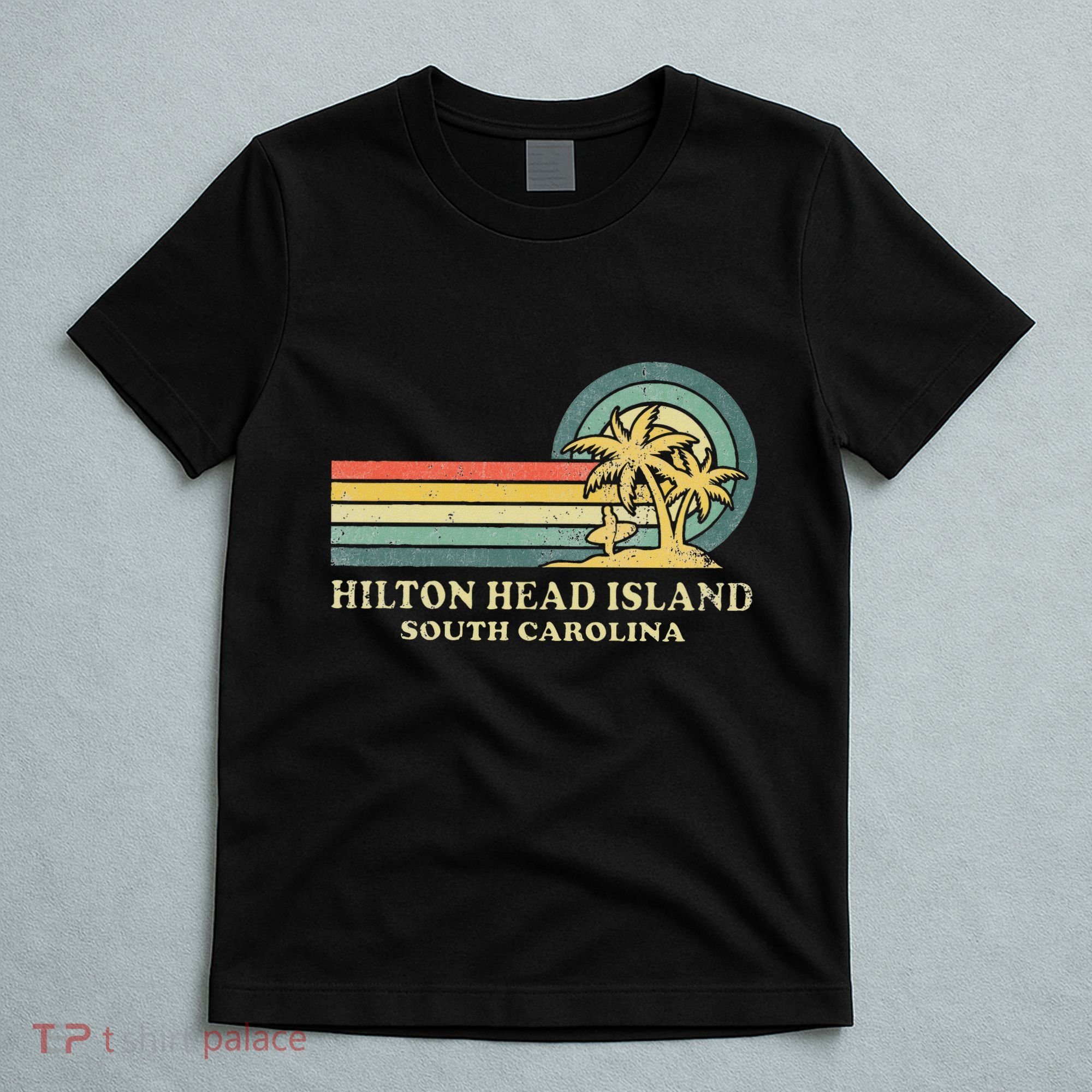 Hilton Head Island South Carolina Vacation Vintage Palm Tree T-Shirt