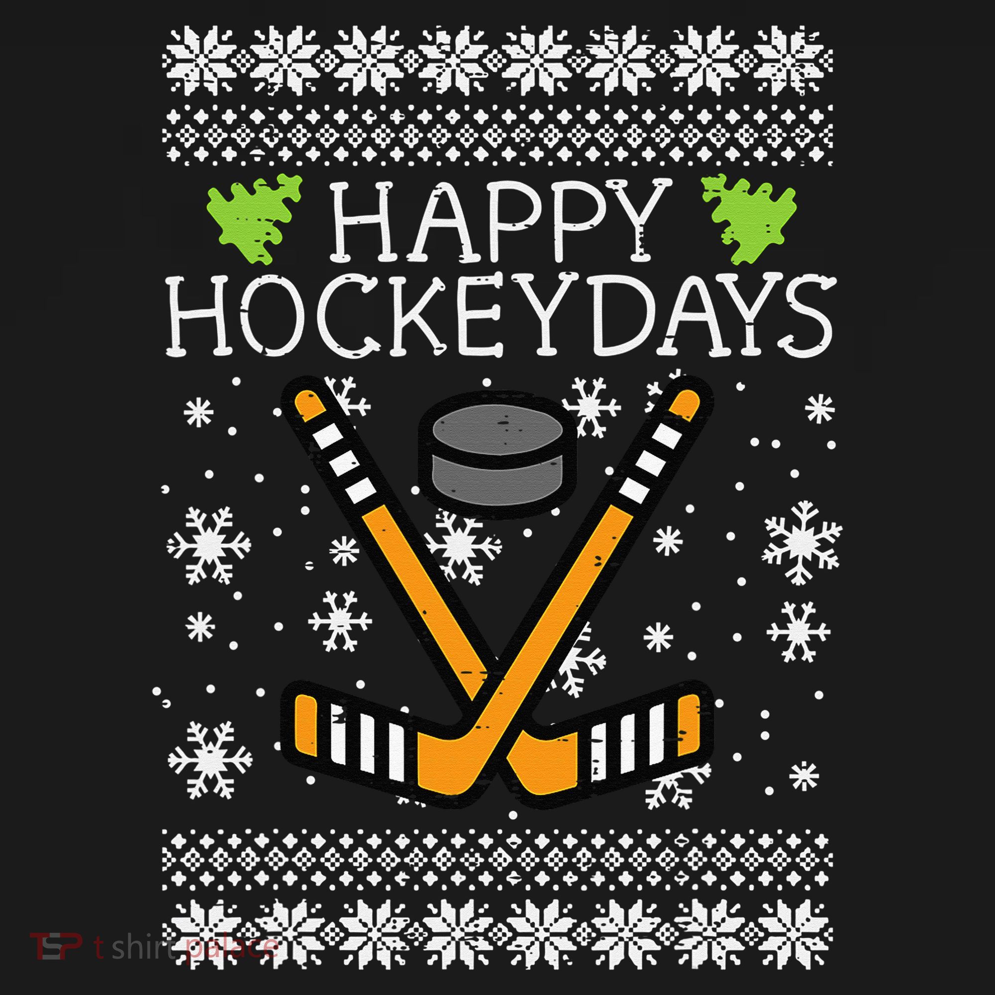 Happy Hockeydays Ice Hockey Player Ugly Christmas Sweater Women's Hoodie