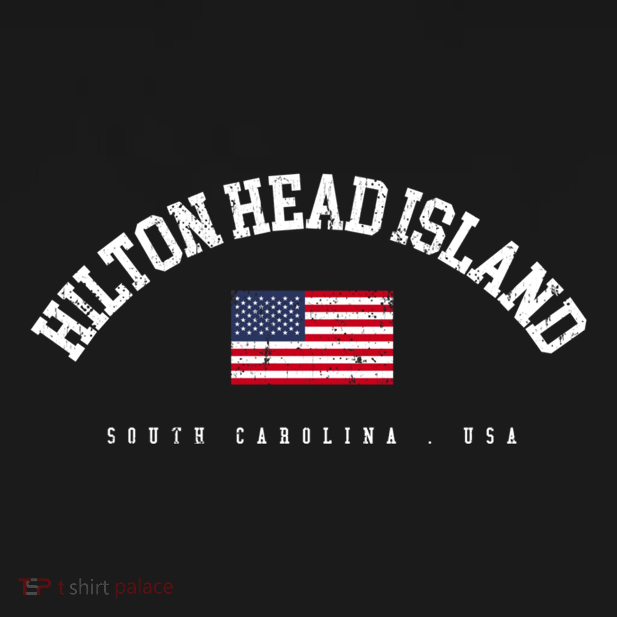 Hilton Head Island Sc Retro American Flag Usa City Name Gift Women's Hoodie