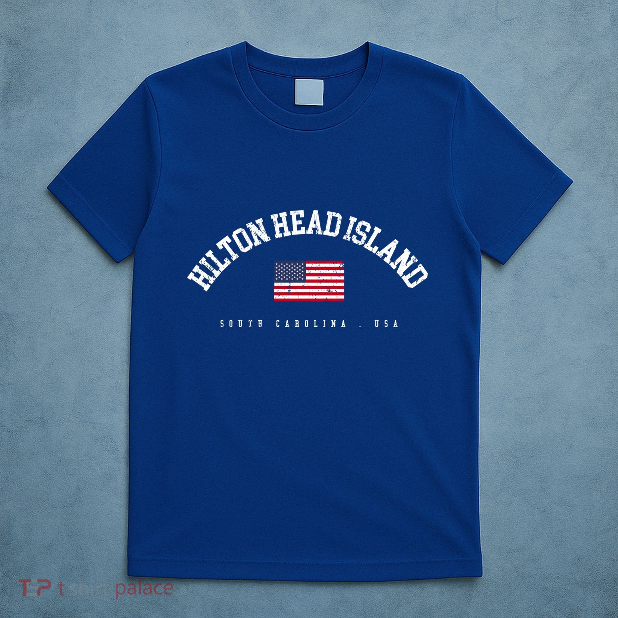 Hilton Head Island Sc Retro American Flag Usa City Name Gift T-Shirt