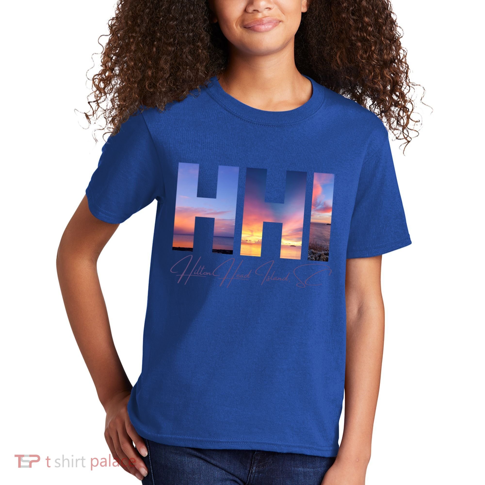 Hilton Head Island South Carolina Gift Sunset Gift Family Trip Gift Kids T-Shirt
