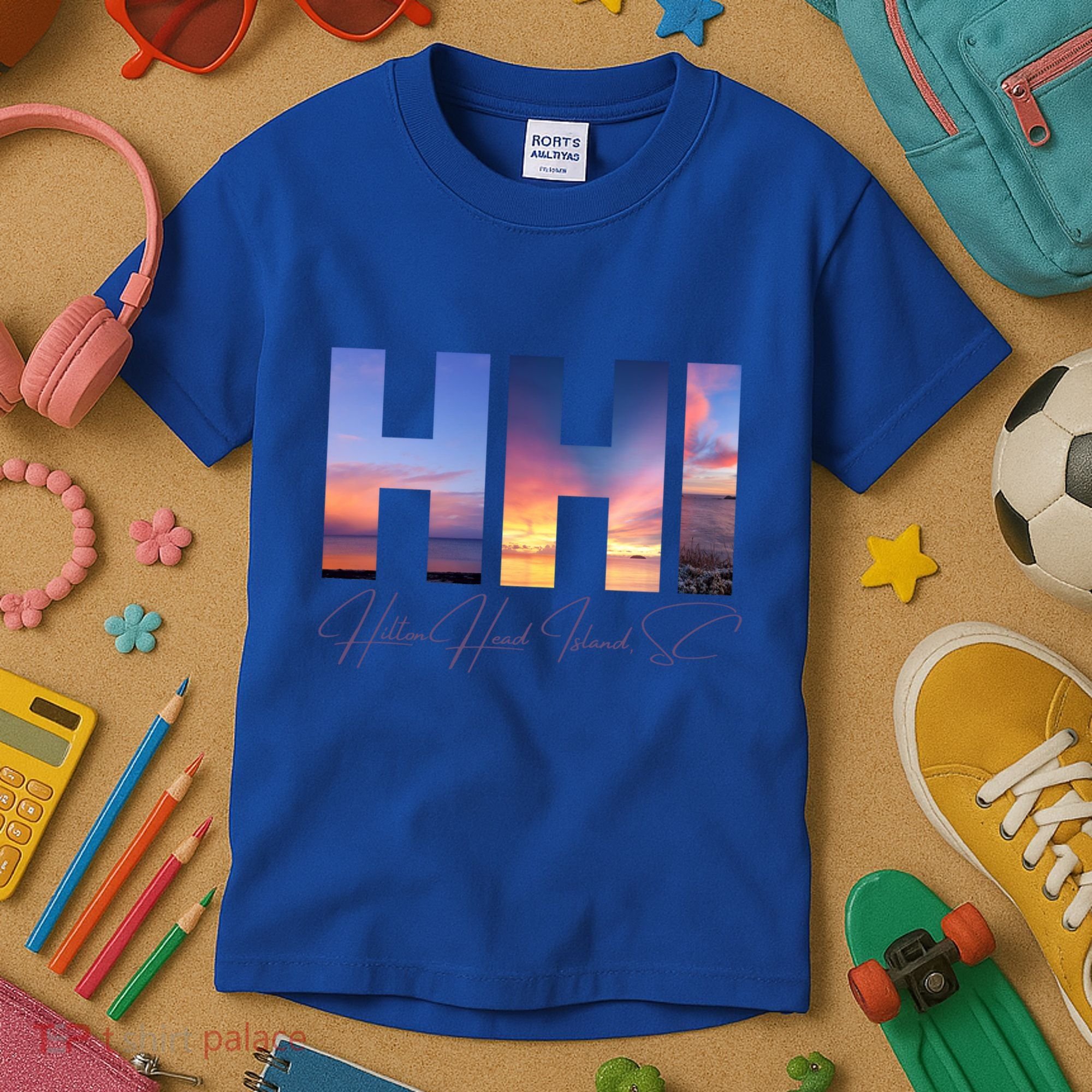 Hilton Head Island South Carolina Gift Sunset Gift Family Trip Gift Kids T-Shirt