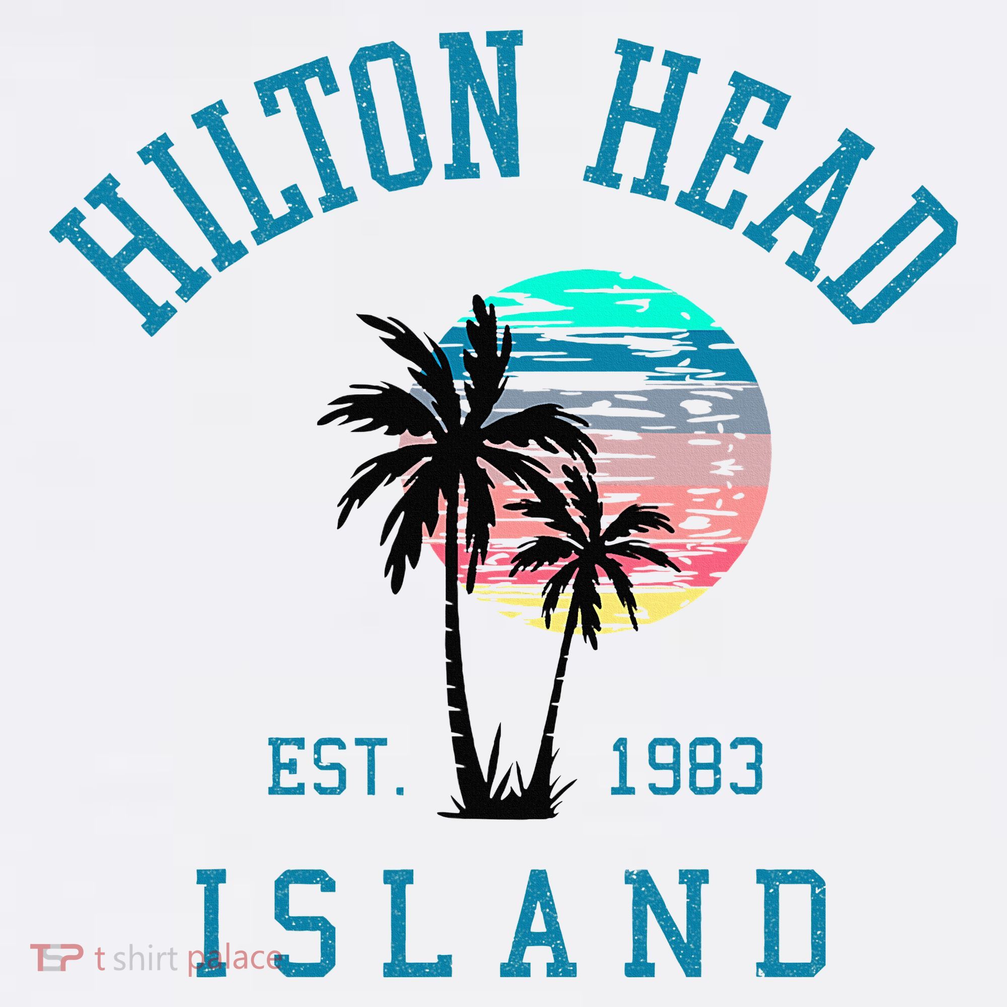 Hilton Head Island South Carolina Beach Palm Trees Summer T-Shirt