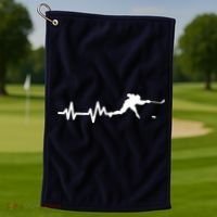 Hockey HeartBeat | Ice Hockey Player Gift Golf Towel thumb 1
