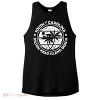 Hilton Head Island Beach South Carolina, Tropical Palm Trees, Ship Anchor Ladies PosiCharge Tri-Blend Wicking Tank thumb 0