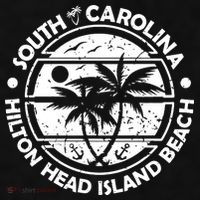 Hilton Head Island Beach South Carolina, Tropical Palm Trees, Ship Anchor Ladies PosiCharge Tri-Blend Wicking Tank thumb 2