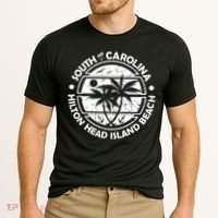 Hilton Head Island Beach South Carolina, Tropical Palm Trees, Ship Anchor Cooling Performance Crew T-Shirt thumb 2