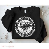 Hilton Head Island Beach South Carolina, Tropical Palm Trees, Ship Anchor Sweatshirt thumb 2