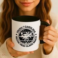 Hilton Head Island Beach South Carolina, Tropical Palm Trees, Ship Anchor Coffee Mug thumb 3