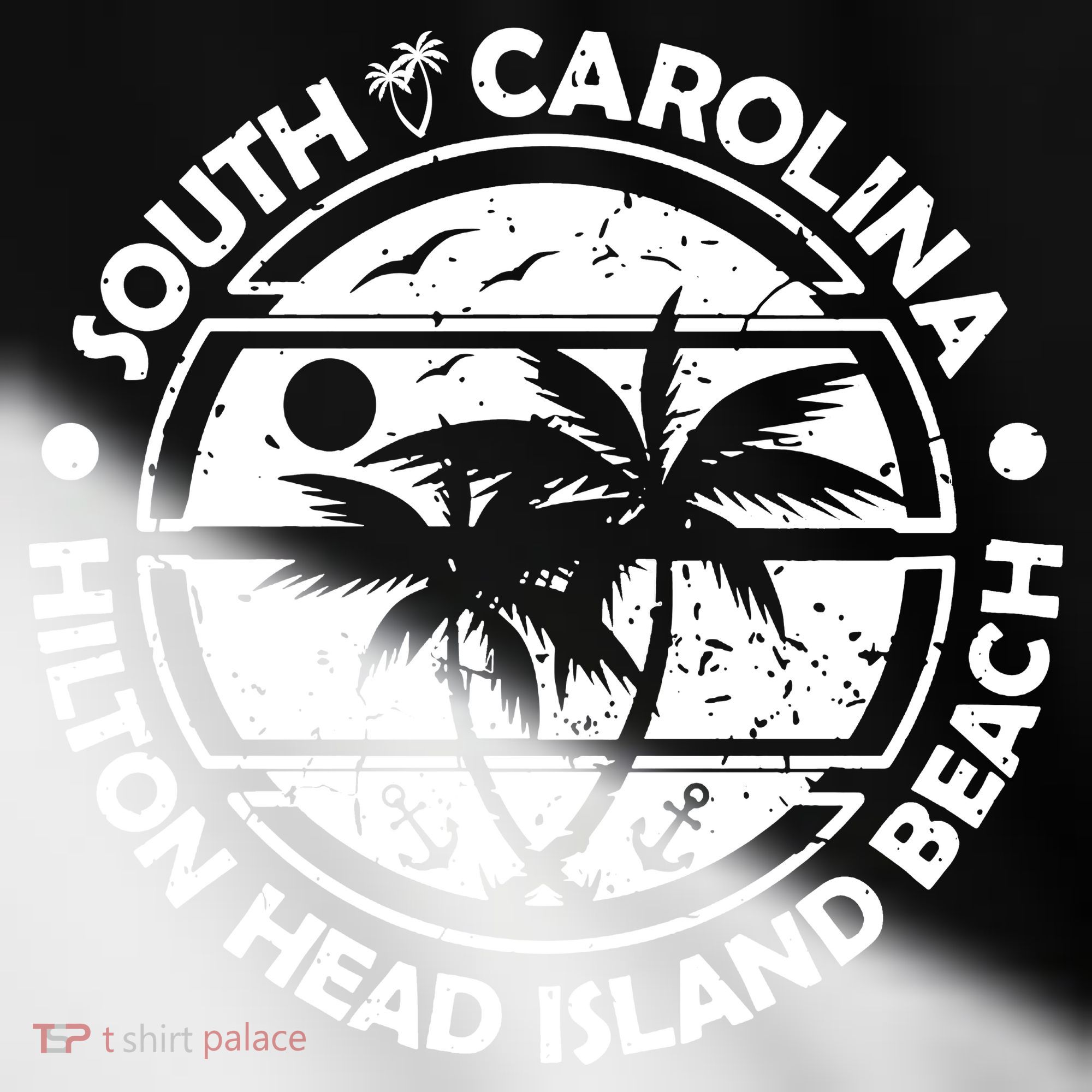 Hilton Head Island Beach South Carolina, Tropical Palm Trees, Ship Anchor Toddler Fine Jersey T-Shirt