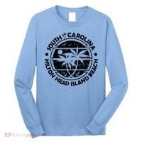 Hilton Head Island Beach South Carolina, Tropical Palm Trees, Ship Anchor Long Sleeve Shirt thumb 0
