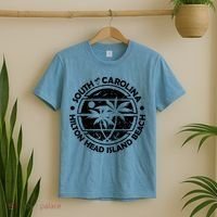 Hilton Head Island Beach South Carolina, Tropical Palm Trees, Ship Anchor T-Shirt thumb 2