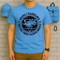 Hilton Head Island Beach South Carolina, Tropical Palm Trees, Ship Anchor T-Shirt thumb 5