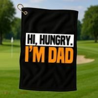 Hi Hungry I'm Dad Jokes Father's Day Gift Golf Towel thumb 1