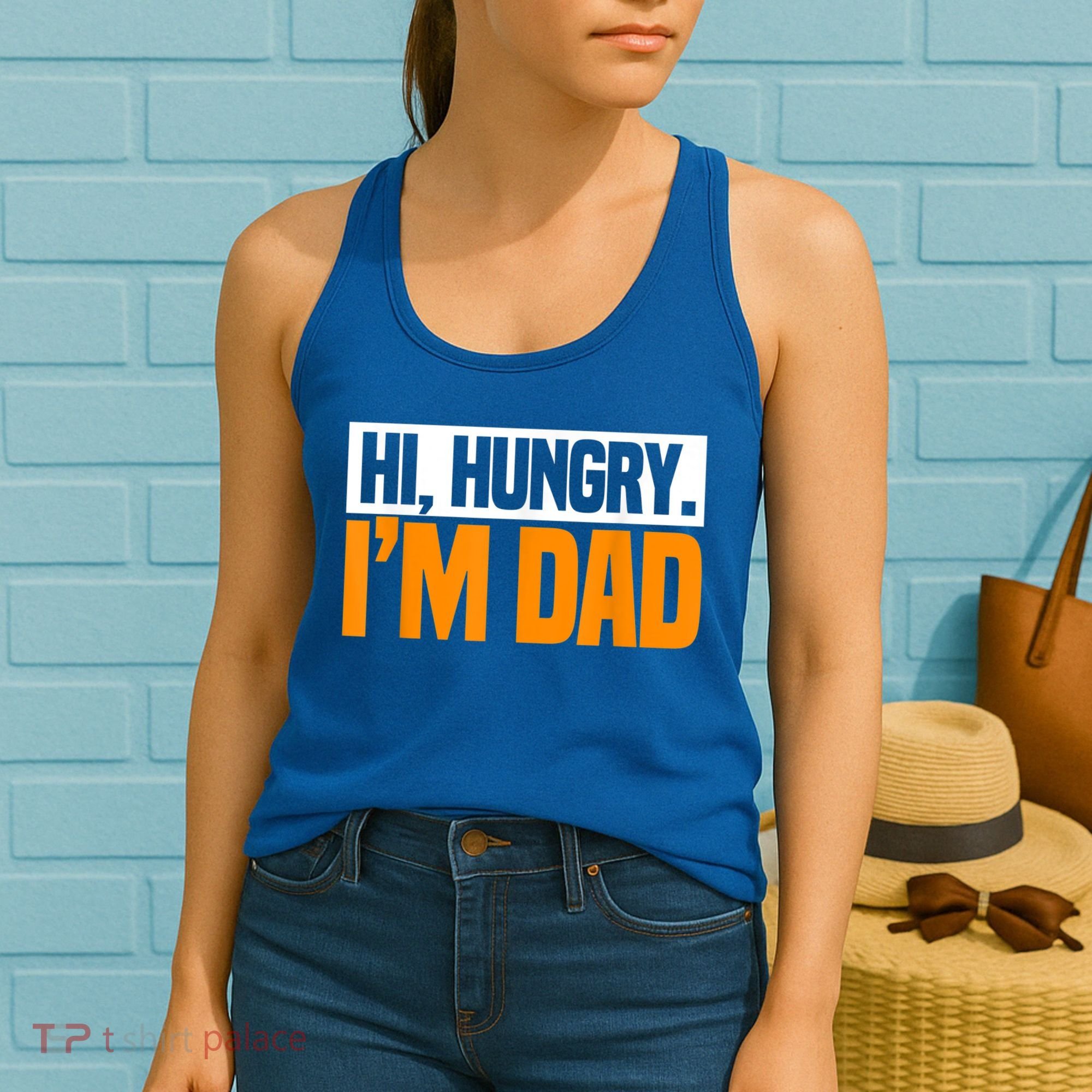 Hi Hungry I'm Dad Jokes Father's Day Gift Women's Tank Top