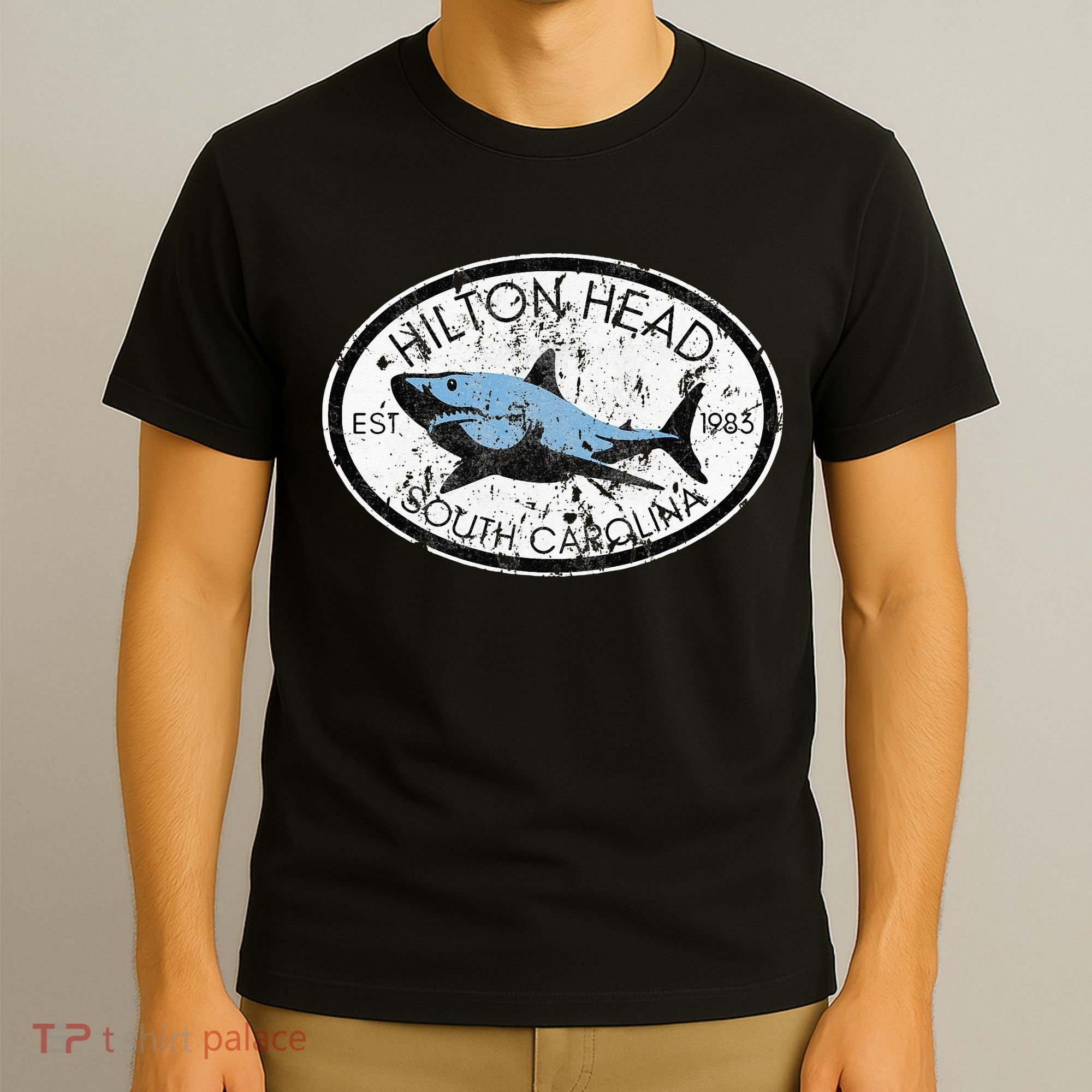 Hilton Head Island South Carolina Fishing Shark Fish Beach T-Shirt