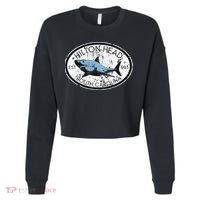 Hilton Head Island South Carolina Fishing Shark Fish Beach Cropped Pullover Crew thumb 0