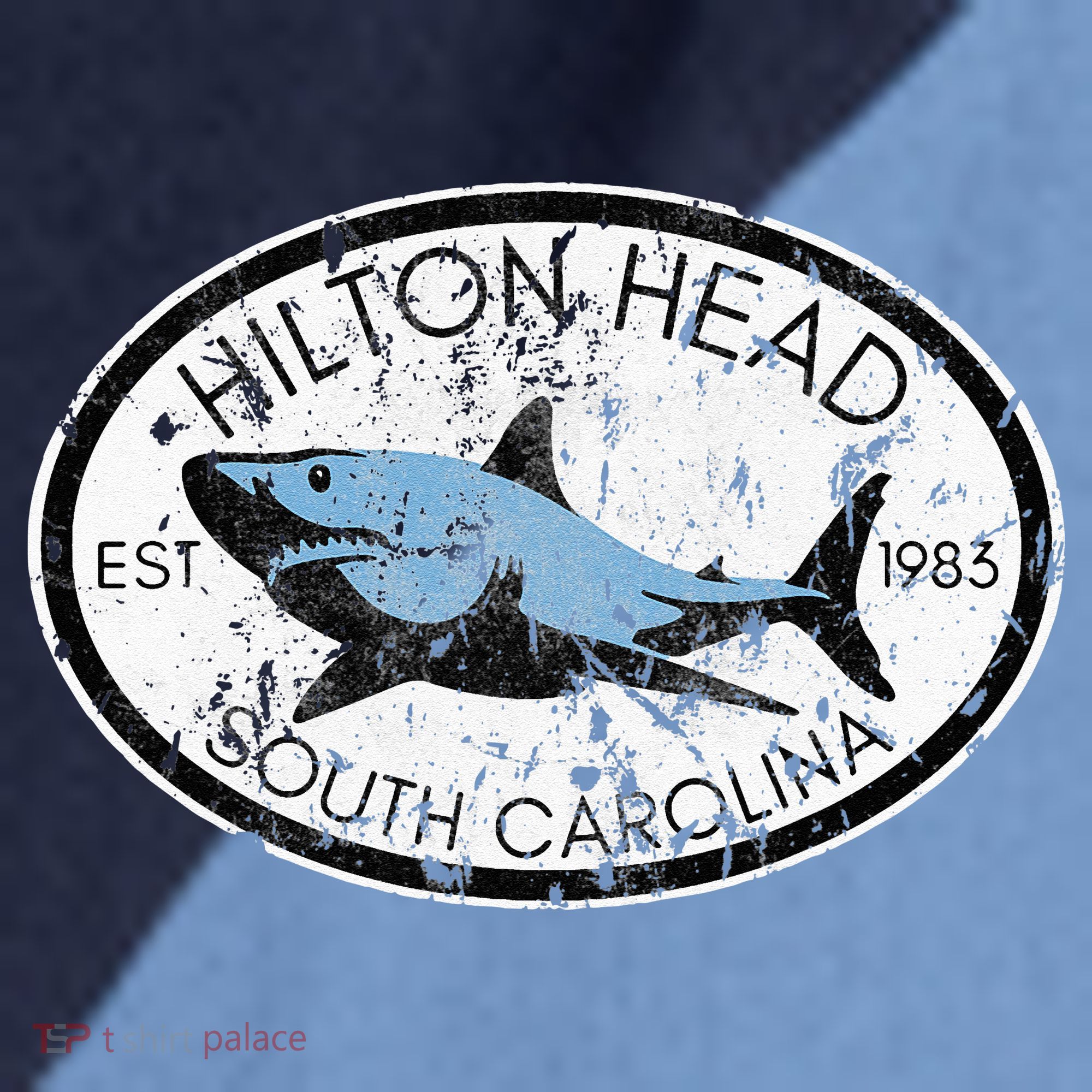 Hilton Head Island South Carolina Fishing Shark Fish Beach Raglan Baseball Sleeve Shirt
