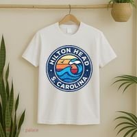 Hilton Head Island South Carolina Sc Vintage Nautical Waves T-Shirt thumb 2
