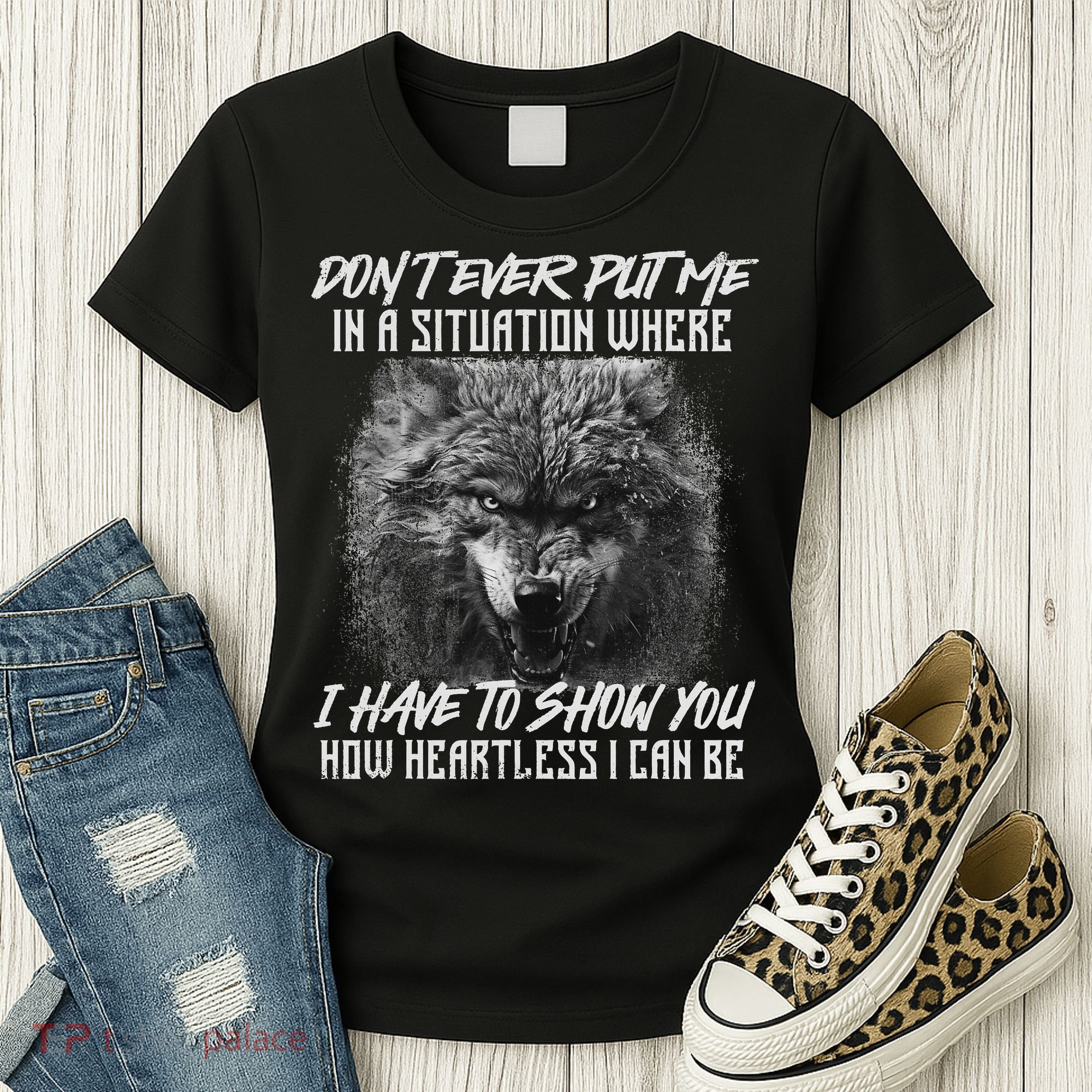 How Heartless I Can Be Wolf Lover Wildlife Animal Women's T-Shirt