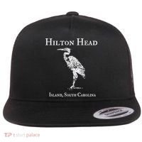 Hilton Head Island Crane Family Vacation Gift Flat Bill Trucker Hat thumb 0