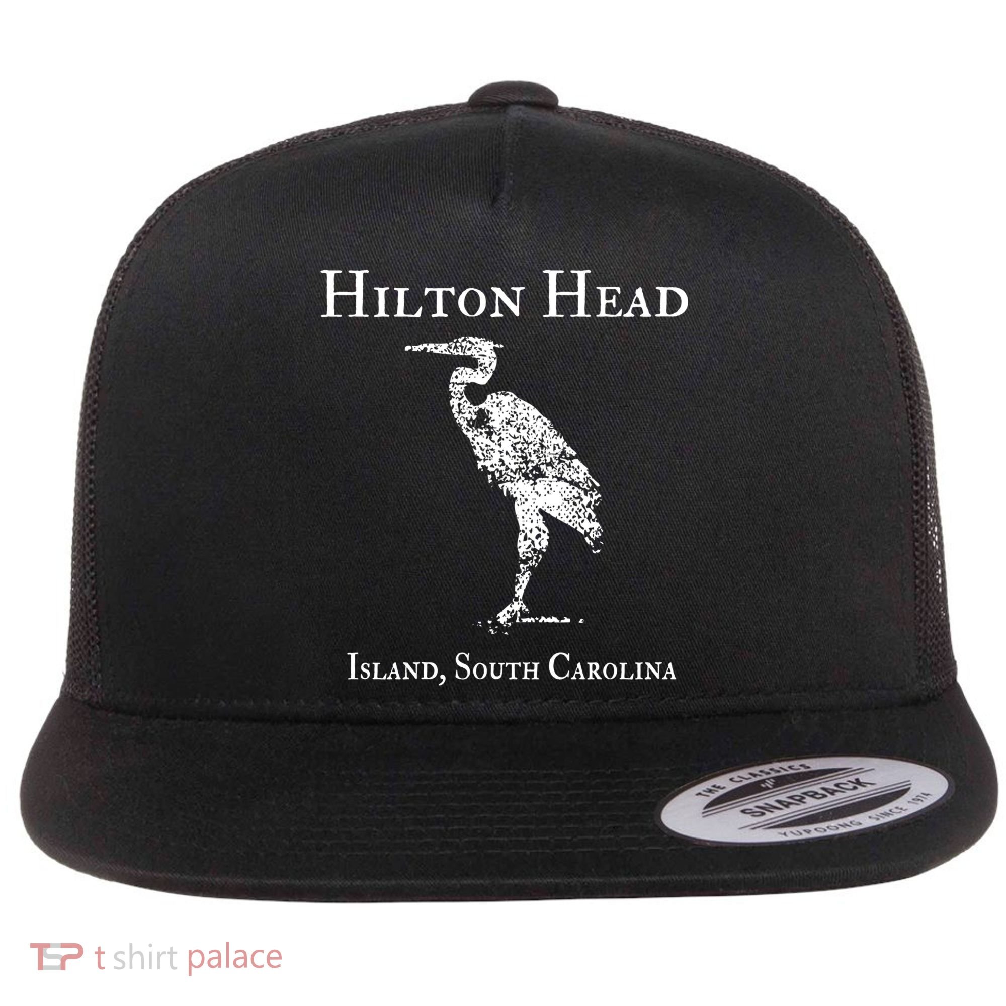 Hilton Head Island Crane Family Vacation Gift Flat Bill Trucker Hat