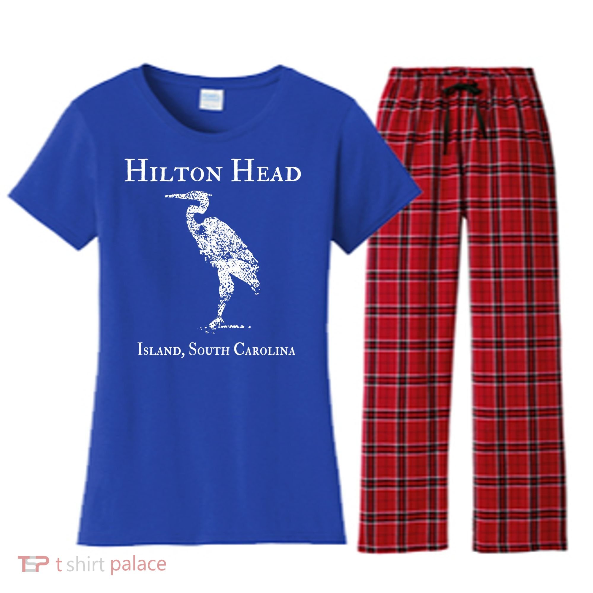 Hilton Head Island Crane Family Vacation Gift Women's Flannel Pajama Set