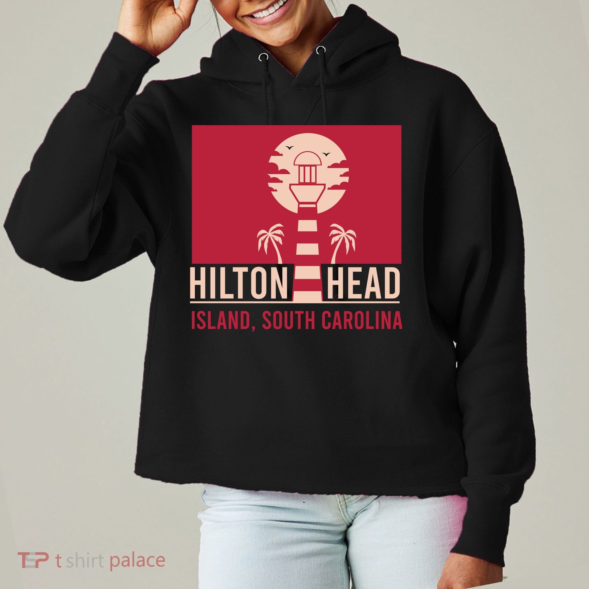 Hilton Head Island Ladies Heavyweight Boxy Pullover Hoodie