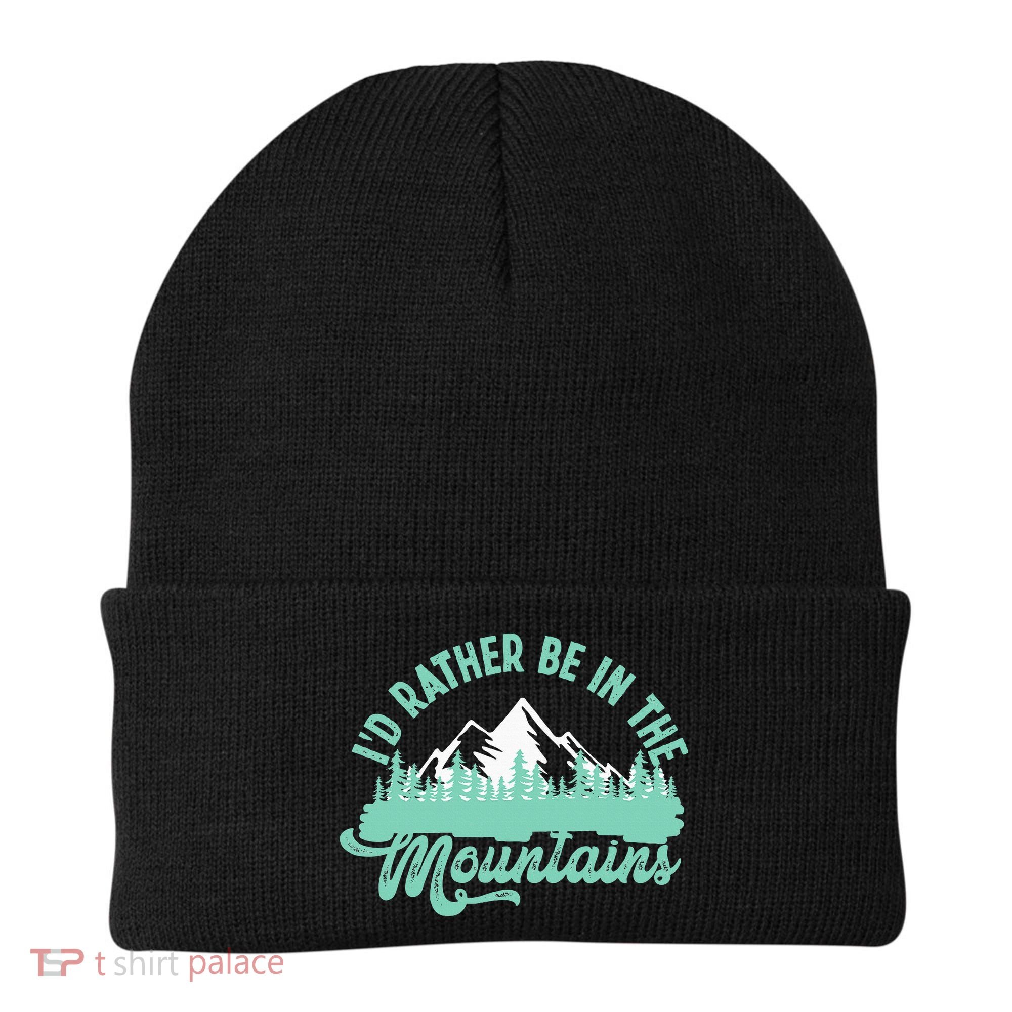 Hiker Hiking ID Rather Be In The Mountains Beanie