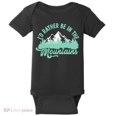 Hiker Hiking ID Rather Be In The Mountains Baby Bodysuit