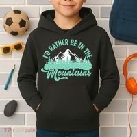 Hiker Hiking ID Rather Be In The Mountains Kids Hoodie thumb 2