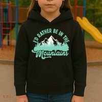 Hiker Hiking ID Rather Be In The Mountains Kids Hoodie thumb 3