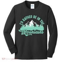 Hiker Hiking ID Rather Be In The Mountains Kids Long Sleeve Shirt thumb 0