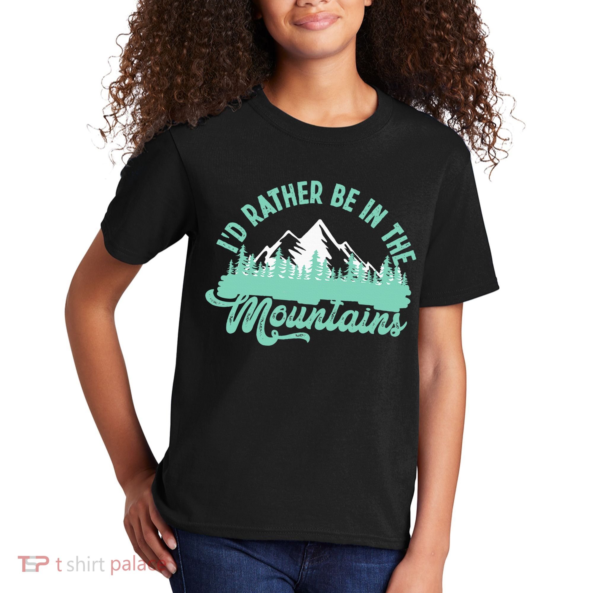 Hiker Hiking ID Rather Be In The Mountains Kids T-Shirt
