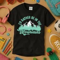 Hiker Hiking ID Rather Be In The Mountains Kids T-Shirt thumb 3