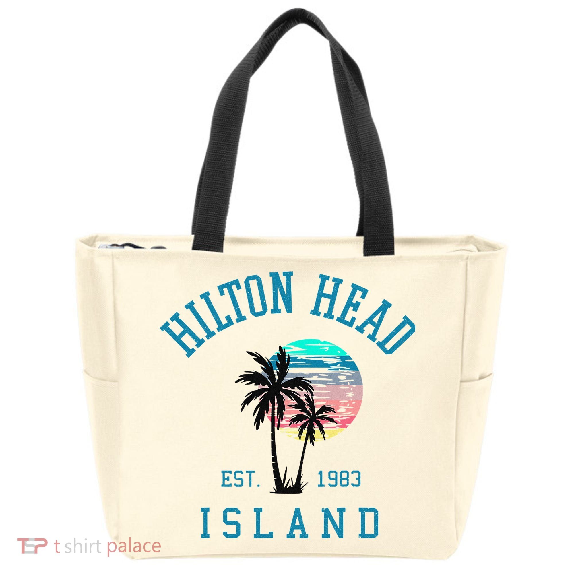 Hilton Head Island South Carolina Beach Palm Trees Summer Tote Bag