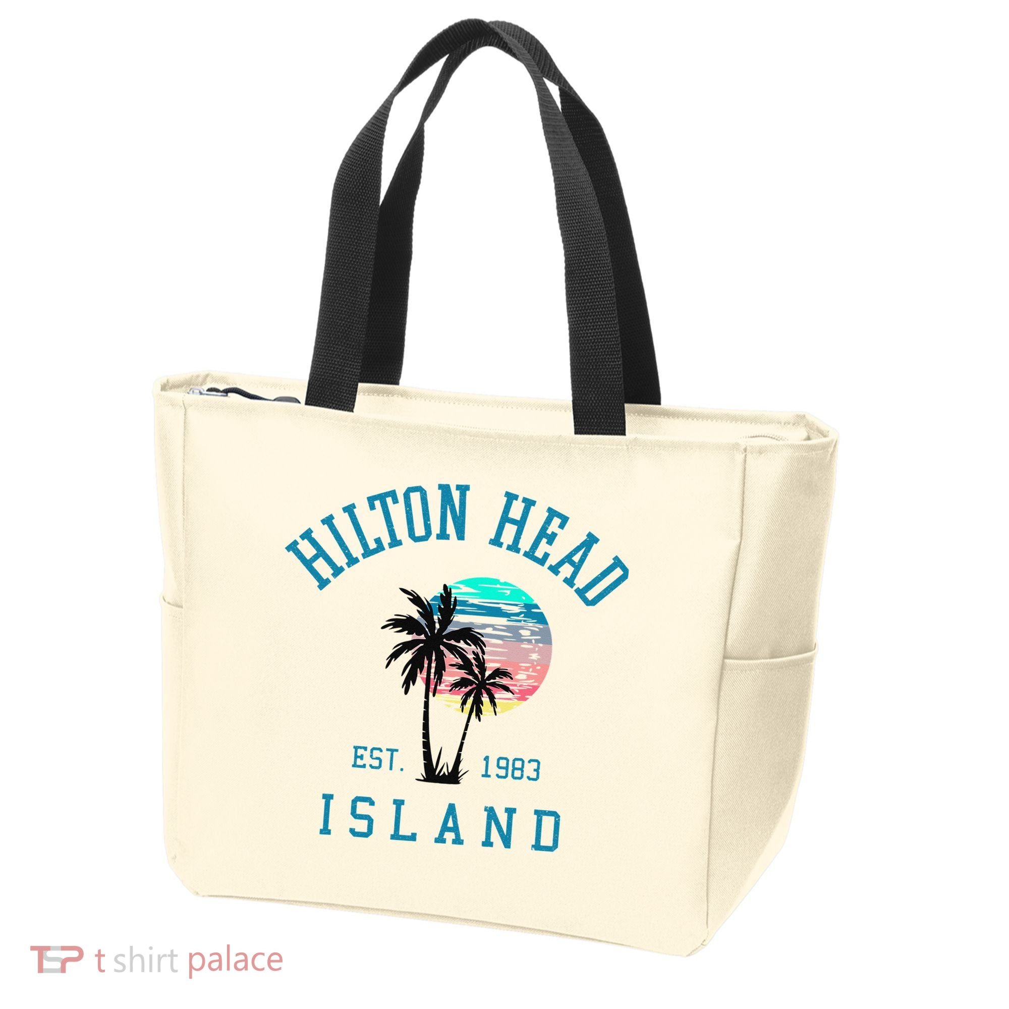 Hilton Head Island South Carolina Beach Palm Trees Summer Tote Bag