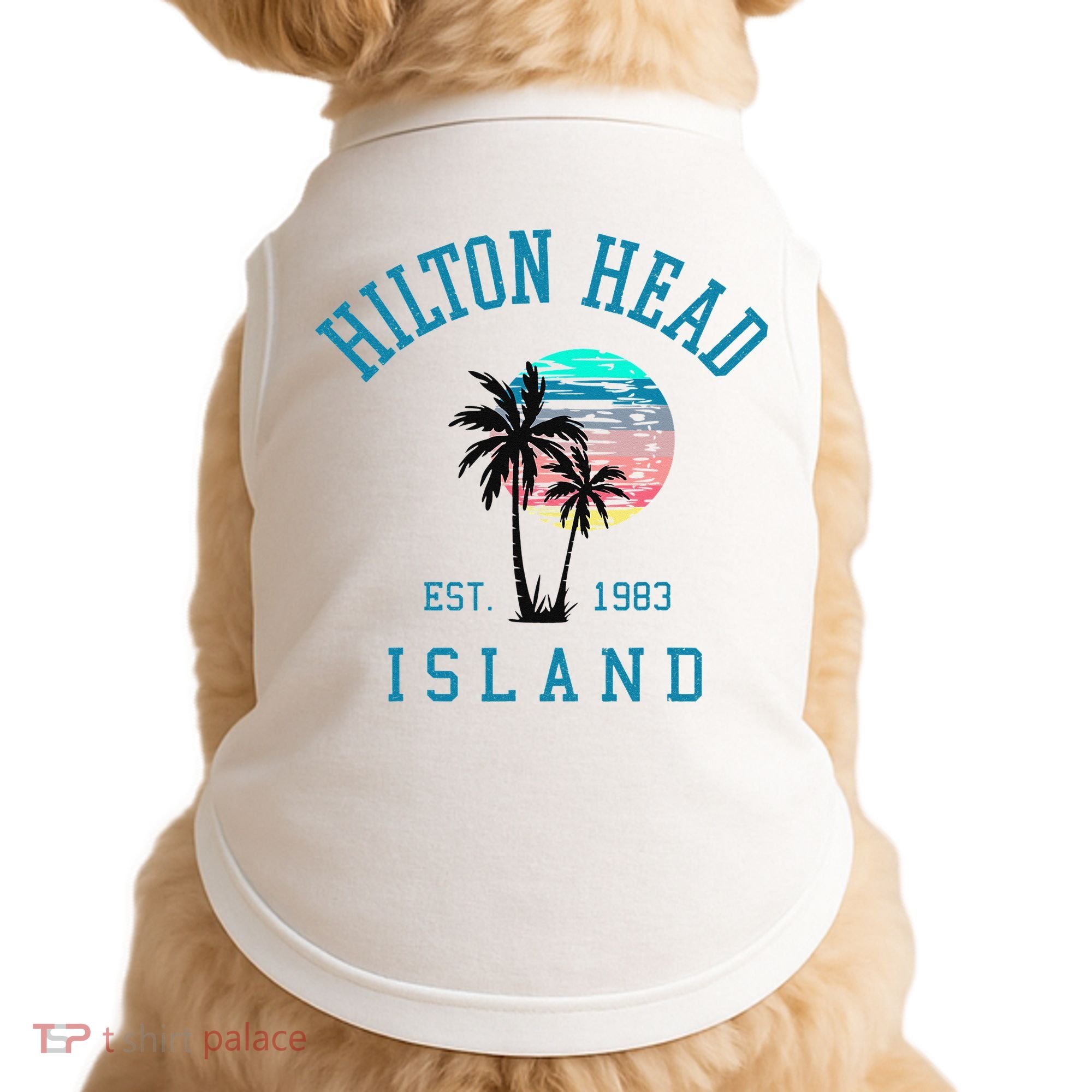 Hilton Head Island South Carolina Beach Palm Trees Summer Doggie Tank