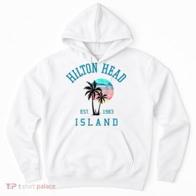 Hilton Head Island South Carolina Beach Palm Trees Summer Hoodie