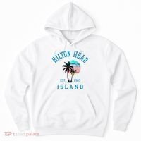 Hilton Head Island South Carolina Beach Palm Trees Summer Hoodie thumb 0
