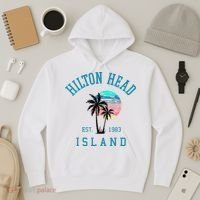 Hilton Head Island South Carolina Beach Palm Trees Summer Hoodie thumb 3