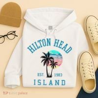 Hilton Head Island South Carolina Beach Palm Trees Summer Hoodie thumb 4