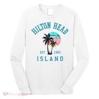 Hilton Head Island South Carolina Beach Palm Trees Summer Long Sleeve Shirt thumb 0