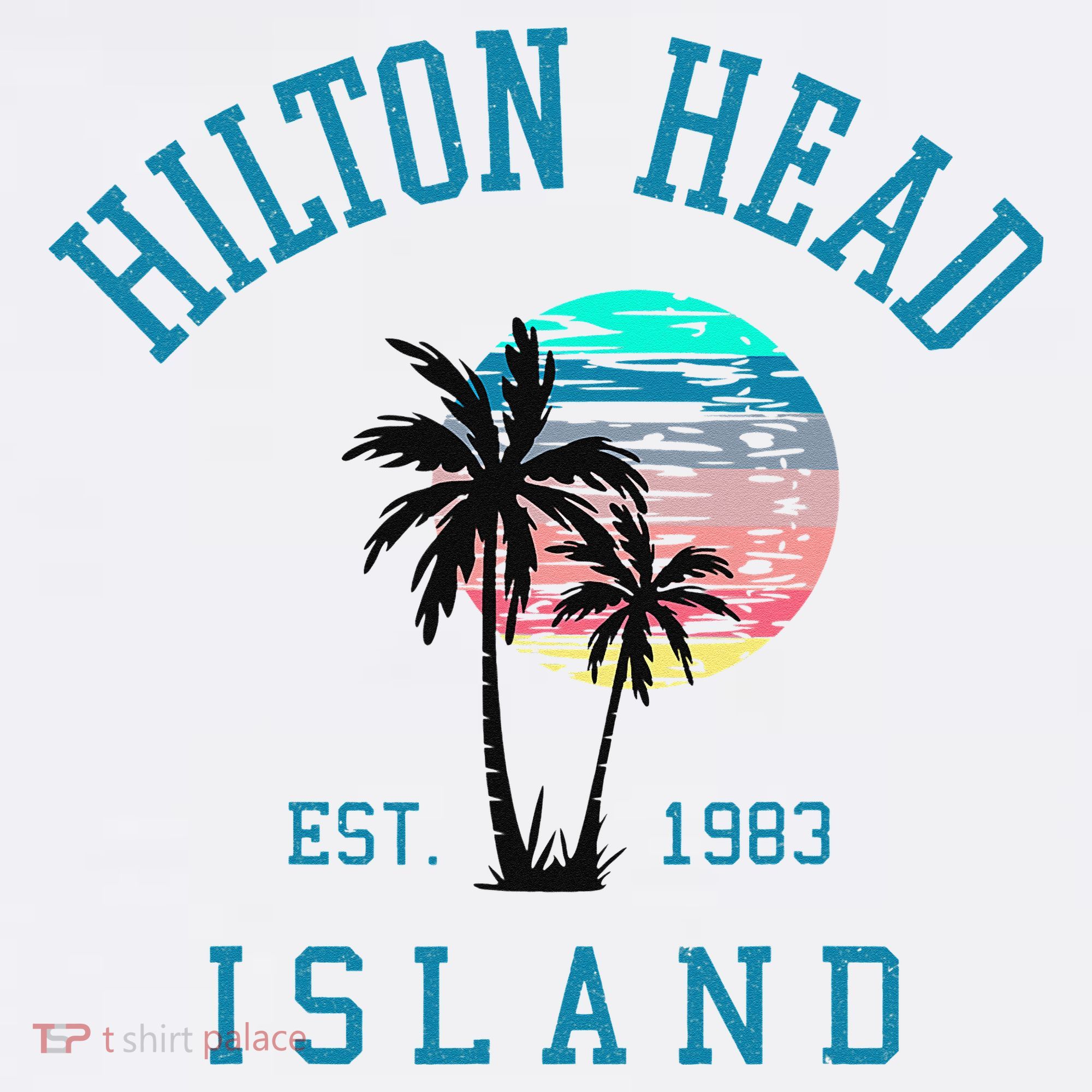 Hilton Head Island South Carolina Beach Palm Trees Summer Long Sleeve Shirt