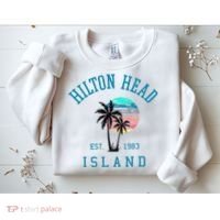 Hilton Head Island South Carolina Beach Palm Trees Summer Sweatshirt thumb 2