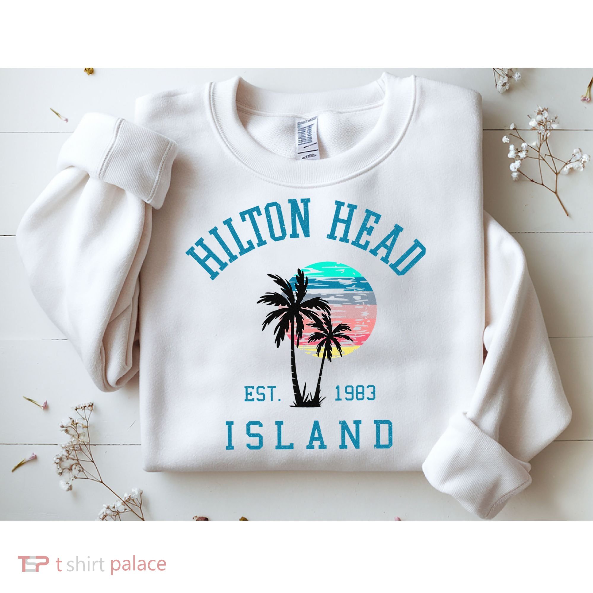 Hilton Head Island South Carolina Beach Palm Trees Summer Sweatshirt